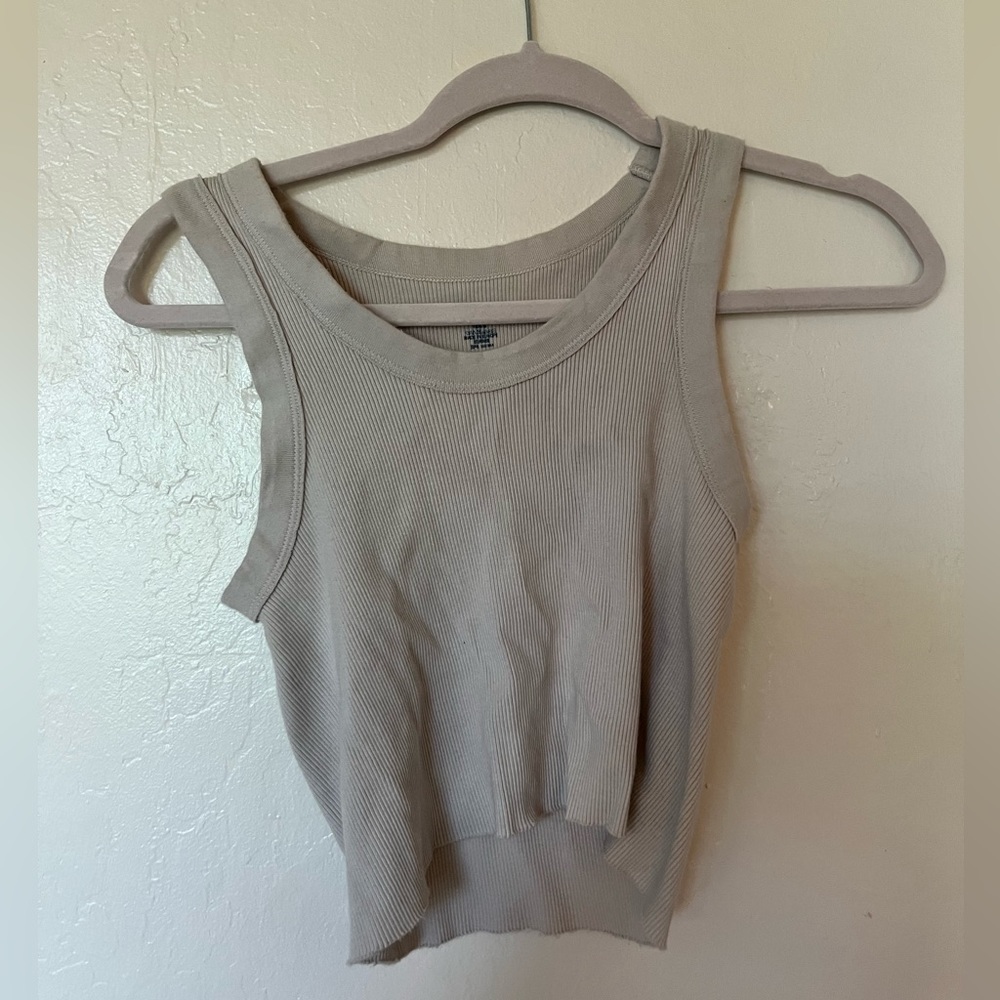 Tan Brandy Melville Muscle Tee